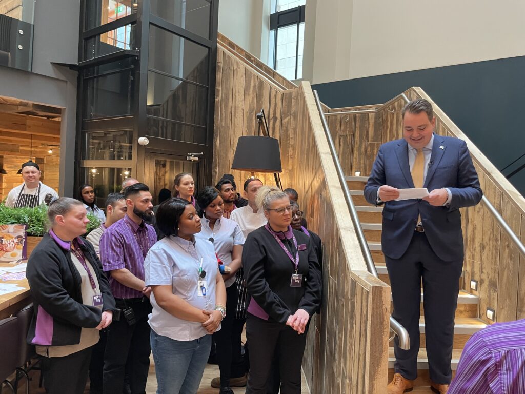 Premier Inn Paddington Basin Matthew Green Delivers Speech 7th March 2022