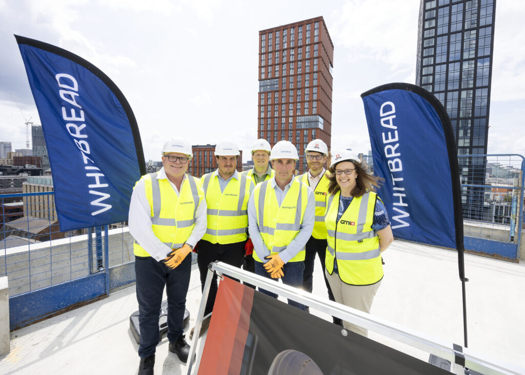 Topping Out Of Manchester Pi Rochdale Rd 15 07 25 Whitbread Team (creds Gmi Construction)